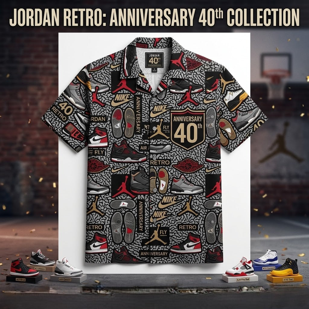 Unisex Air Jordan 40th Anniversary Collection Graphic Hawaiian Shirt for Fans – Moonbestprint