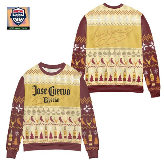 Jose Cuervo Especial Pine Tree Pattern Ugly Christmas Sweater ? Usalast