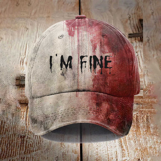 I'm Fine Bloody Halloween Hat -Moonbestprint
