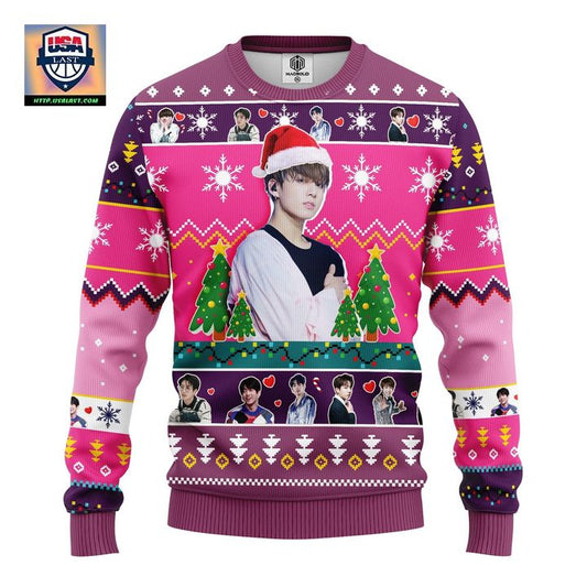 Jungkook Bts Ugly Christmas Sweater Pink- Amazing Gift Idea Thanksgiving Gift ? Usalast