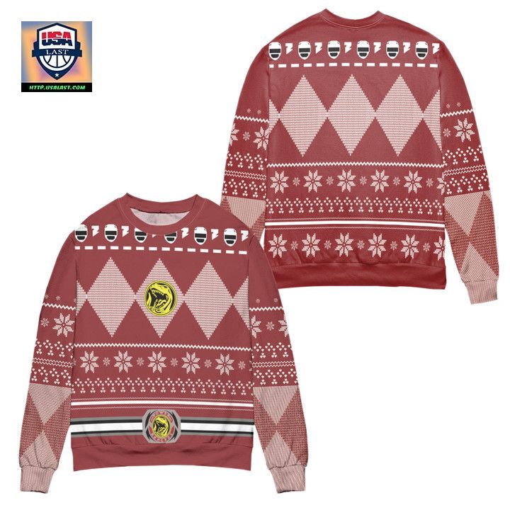 Jurassic Park Logo Snowflake Pattern Ugly Christmas Sweater ? Red ? Usalast