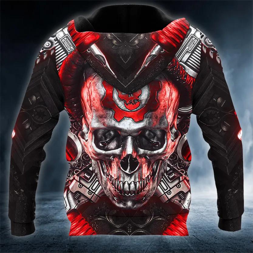 Just Funky Gear Of War Skull 3D All Over Print Hoodie -Moonbestprint
