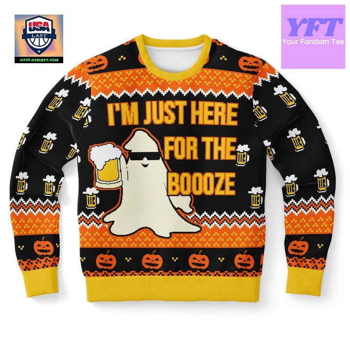 Just Here For The Booze Meme 2022 Design 3d Ugly Christmas Sweater ? Usalast