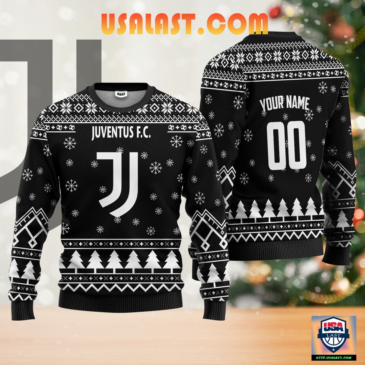 Juventus FC Personalized Ugly Christmas Sweater Black Version ? Usalast