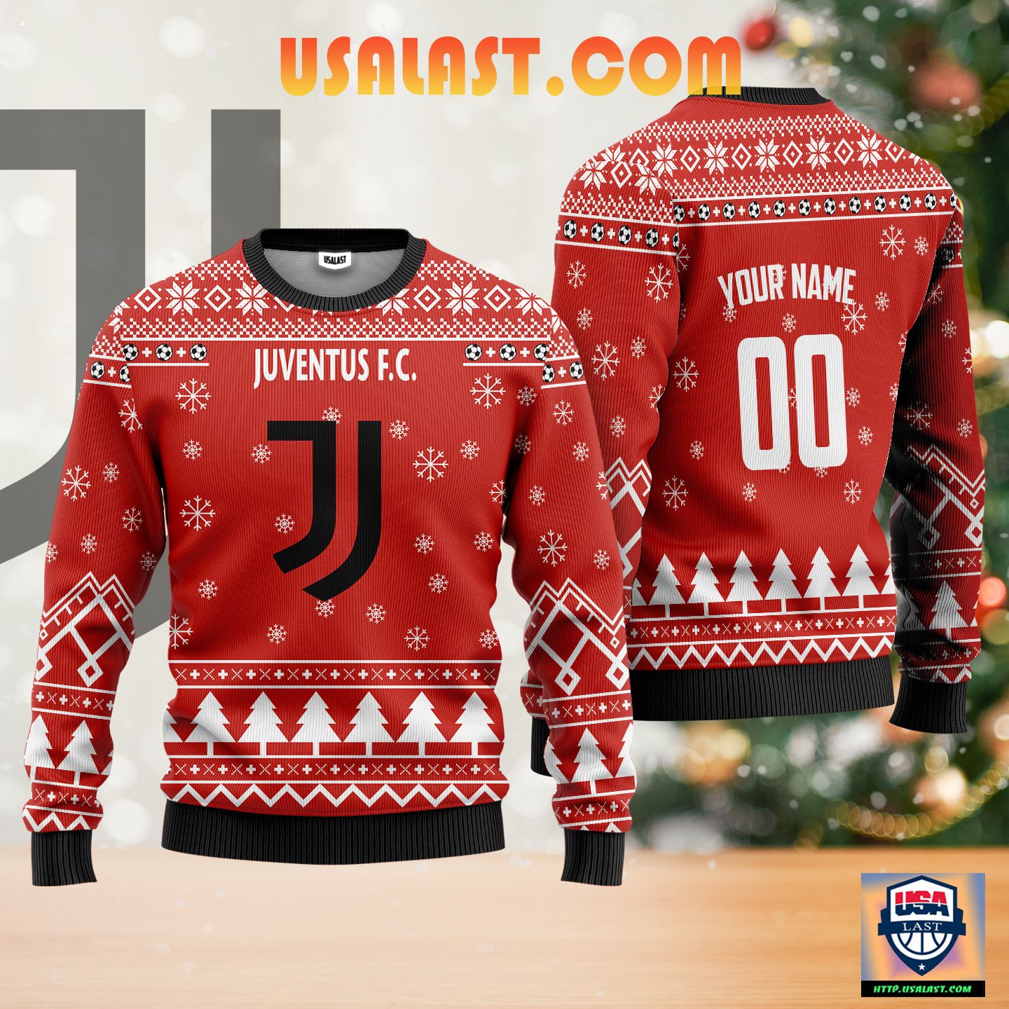 Juventus FC Personalized Ugly Christmas Sweater Red Version ? Usalast