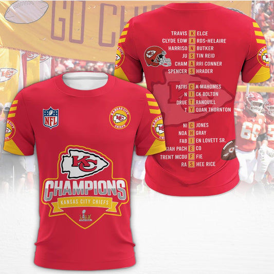 Kansas City Chiefs 2025 Super Bowl LIX Champions Red Yellow Polo Shirt - Moonbestprint