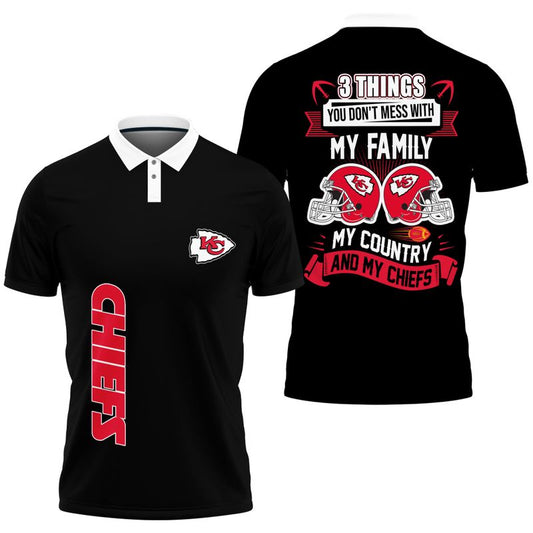 Kansas City Chiefs 3 Things You Don't Mess With Independence Day Polo Shirt - Moonbestprint