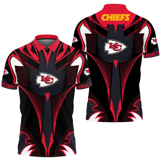Kansas City Chiefs Abstract Pattern Polo Shirt - Moonbestprint