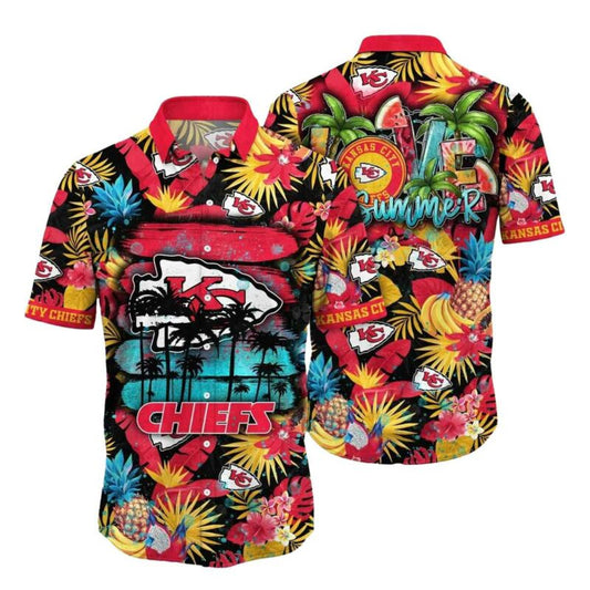 Kansas City Chiefs Aloha Hawaiian Shirt Unisex Graphic Beach Vacation Tee - Moonbestprint