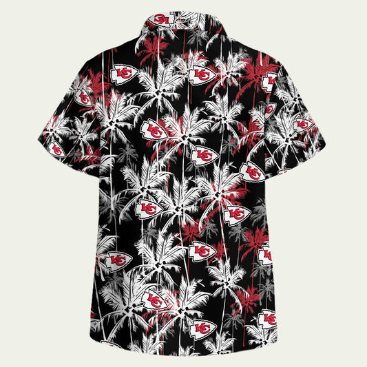 Kansas City Chiefs Black Graphic Hawaiian Shirt Unisex Summer Fan Tee - Moonbestprint