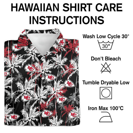 Kansas City Chiefs Black Graphic Hawaiian Shirt Unisex Summer Fan Tee - Moonbestprint