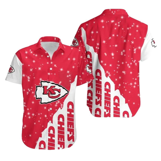 Kansas City Chiefs Graphic Bling Bling Hawaiian Shirt Unisex Aloha Tee - Moonbestprint