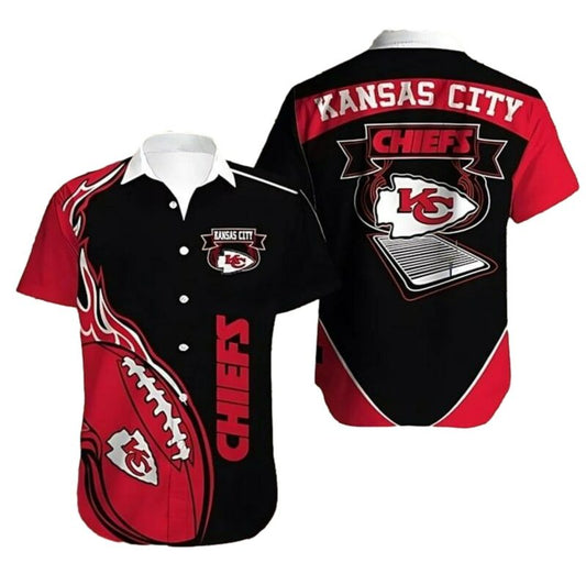 Kansas City Chiefs Graphic Printed Unisex Hawaiian Shirt Bold Design - Moonbestprint