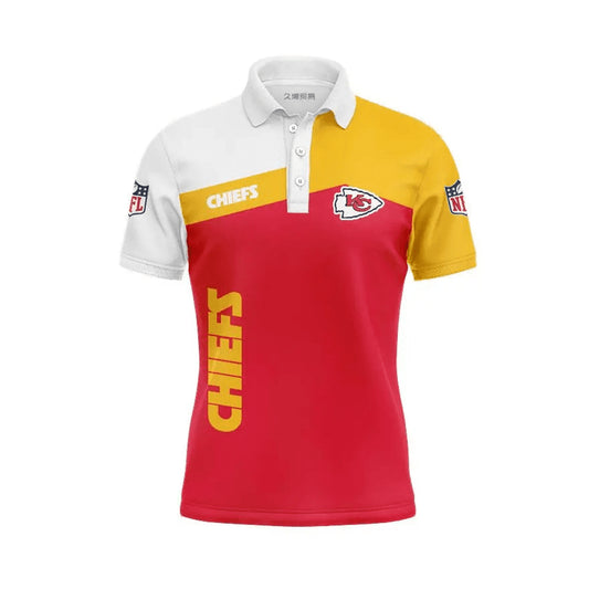 Kansas City Chiefs Bold Stripes Polo Shirt - Moonbestprint