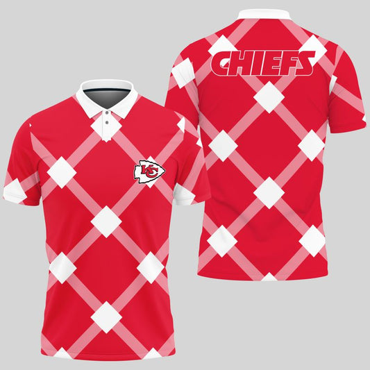 Kansas City Chiefs Caro Pattern Polo Shirt - Moonbestprint