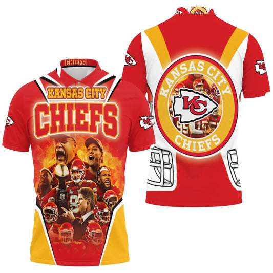 Kansas City Chiefs Championship Flame 3D Polo Shirt - Moonbestprint