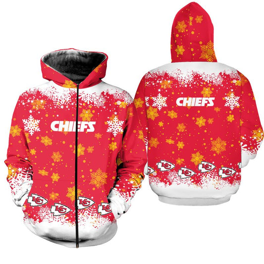 Kansas City Chiefs Christmas Pattern Hoodie Zip Up Hoodie Nla034210 - Moonbestprint