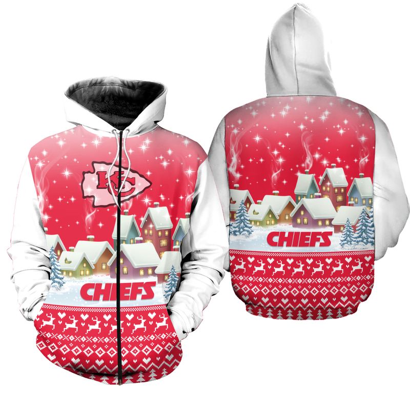 Kansas City Chiefs Christmas Pattern Hoodie Zip Up Hoodie Nla038110 - Moonbestprint