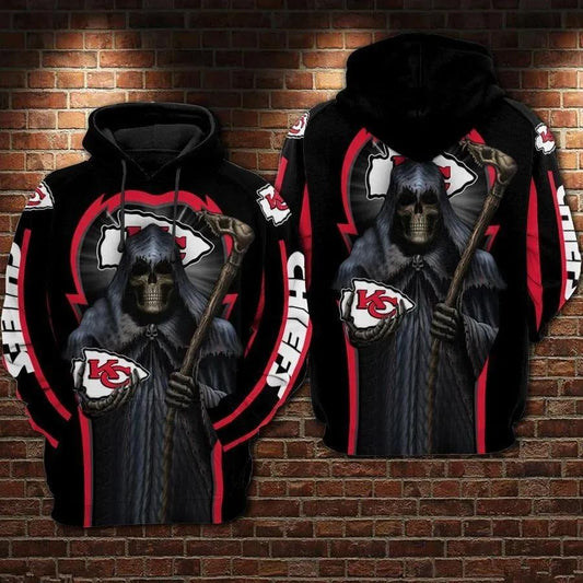 Kansas City Chiefs Death NFL 3D All Over Print Hoodie -Moonbestprint