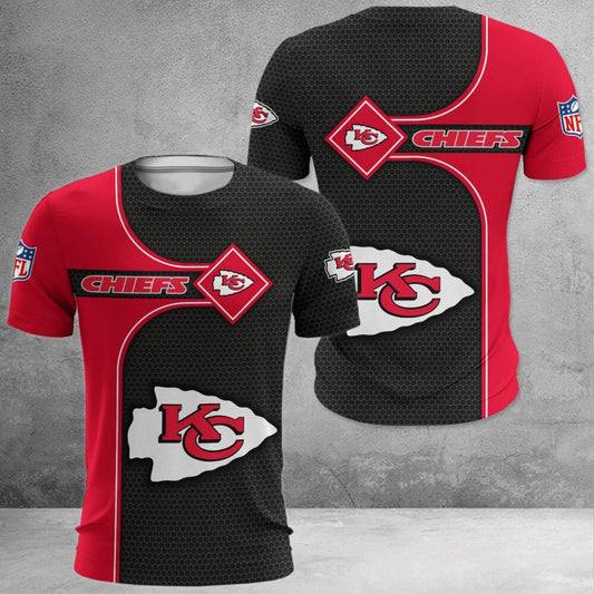 Kansas City Chiefs Diamond Grid 3D Polo Shirt - Moonbestprint
