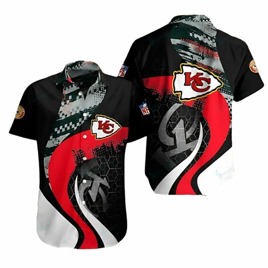 Kansas City Chiefs Digital Camo Hex Graphic Hawaiian Shirt Unisex - Moonbestprint
