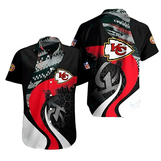 Kansas City Chiefs Digital Camo Hex Graphic Hawaiian Shirt Unisex - Moonbestprint