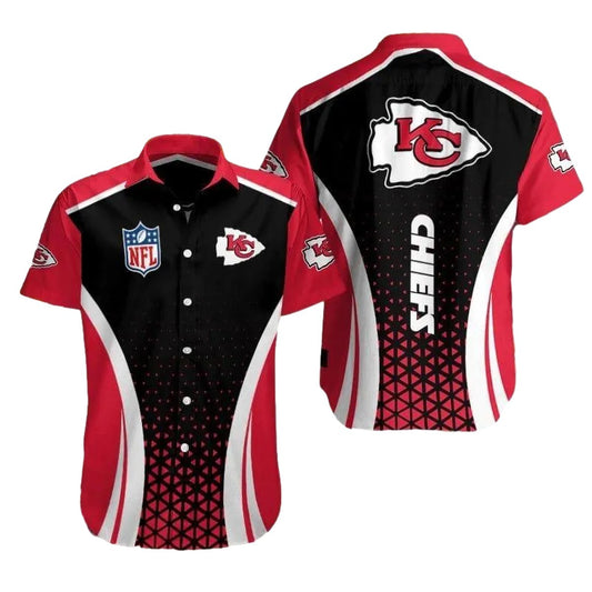 Kansas City Chiefs Red & Black Gradient Graphic Hawaiian Shirt Unisex - Moonbestprint
