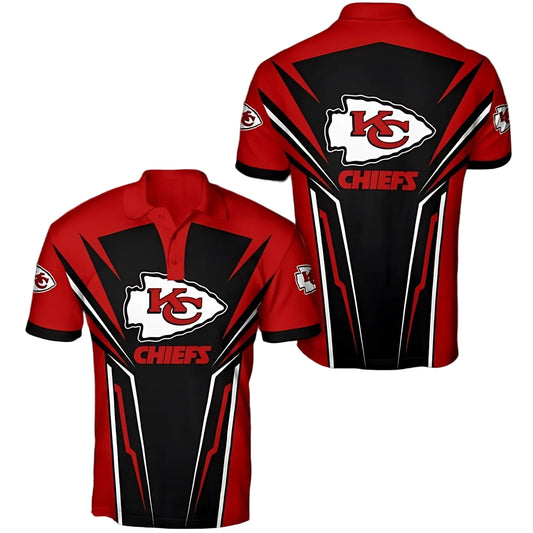 Kansas City Chiefs Dynamic Stripes Polo Shirt - Moonbestprint