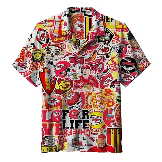 Kansas City Chiefs Graphic Hawaiian Shirt Unisex Fan Gift Aloha Shirt - Moonbestprint