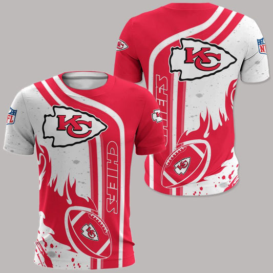 Kansas City Chiefs Flaming Football 3D Polo Shirt - Moonbestprint