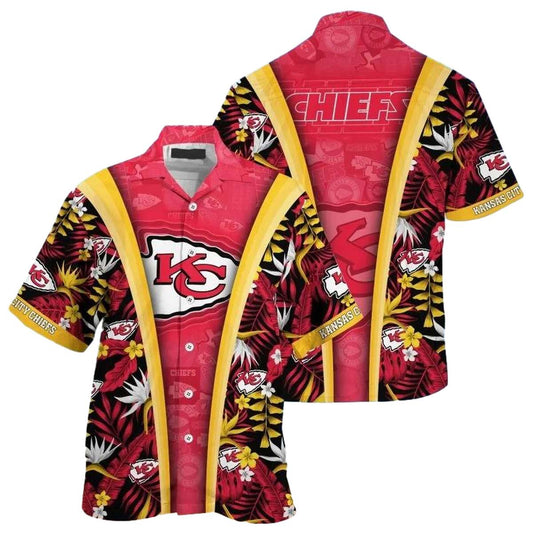 Kansas City Chiefs Floral Aloha Shirt Unisex Graphic Hawaiian Tee - Moonbestprint