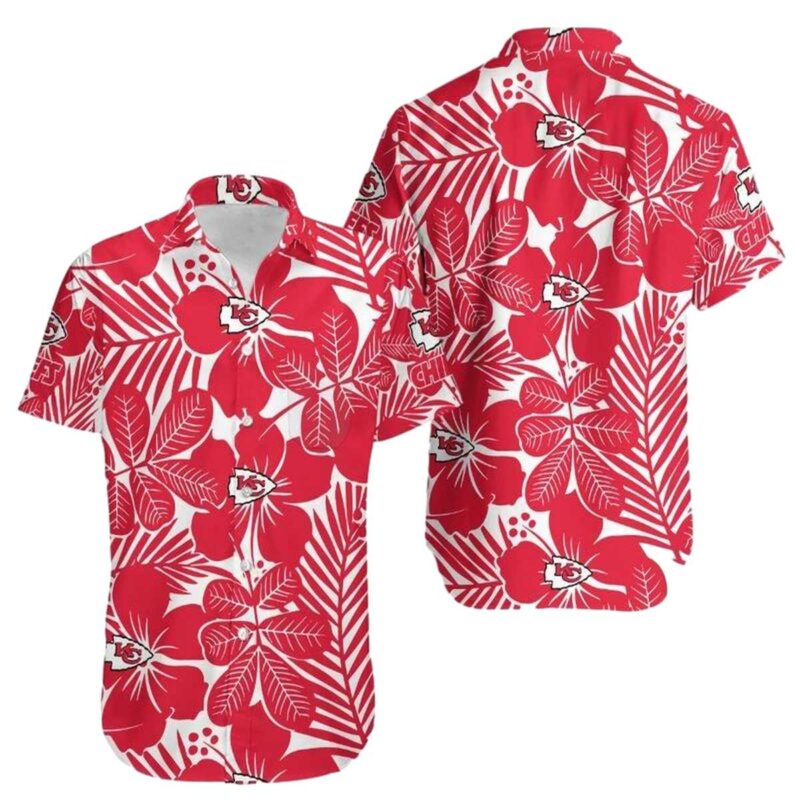 Kansas City Chiefs Red Floral Hawaiian Shirt Unisex Graphic Tee - Moonbestprint
