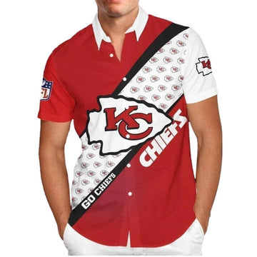 Kansas City Chiefs Bold Graphic Hawaiian Shirt Unisex Aloha Tee - Moonbestprint