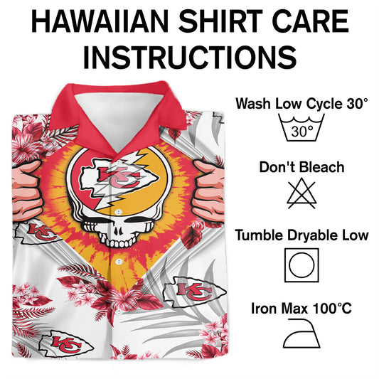 Kansas City Chiefs Grateful Dead Graphic Hawaiian Shirt Unisex Summer Tee - Moonbestprint