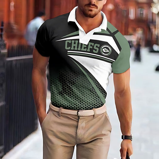Kansas City Chiefs Green Gradient Polo Shirt - Moonbestprint