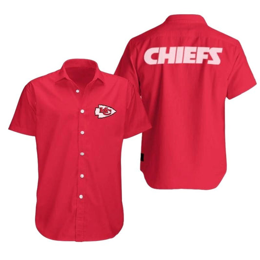 Kansas City Chiefs Red Aloha Shirt Unisex Graphic Hawaiian Tee - Moonbestprint
