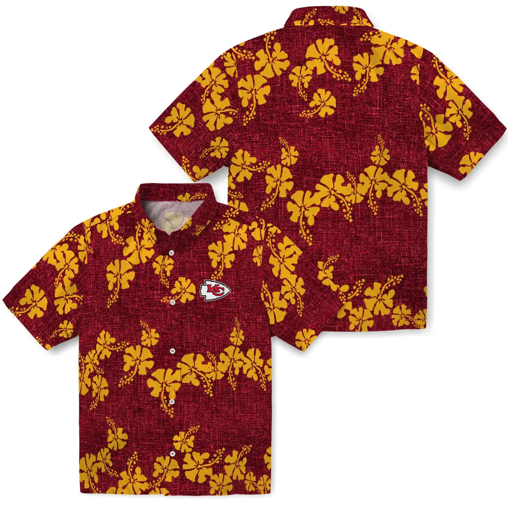 Kansas City Chiefs Hawaiian Shirt - 50th State Flower | Moonbestprint