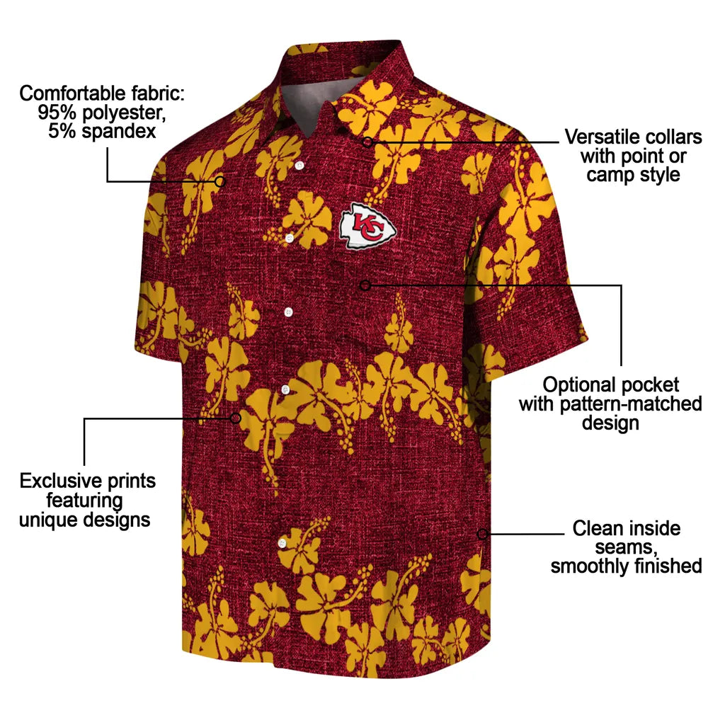 Kansas City Chiefs Hawaiian Shirt - 50th State Flower | Moonbestprint