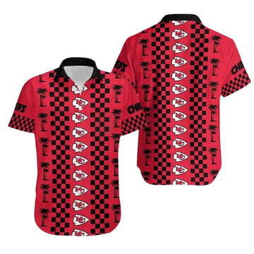 Kansas City Chiefs Red Hawaiian Shirt With Multi Logo Graphic Unisex Aloha Tee - Moonbestprint