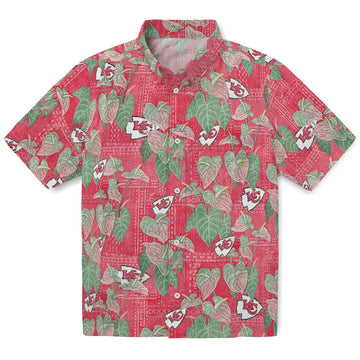 Kansas City Chiefs Hawaiian Shirt - Anthurium Overlay | Moonbestprint