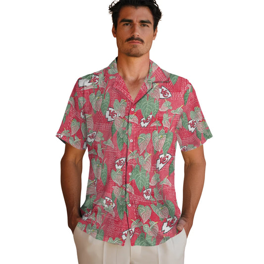 Kansas City Chiefs Hawaiian Shirt - Anthurium Overlay | Moonbestprint