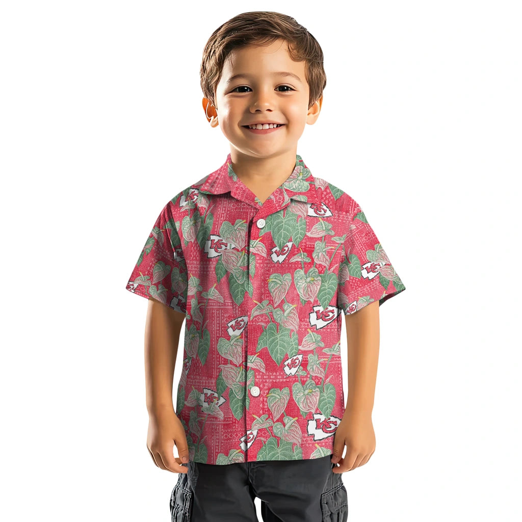 Kansas City Chiefs Hawaiian Shirt - Anthurium Overlay | Moonbestprint