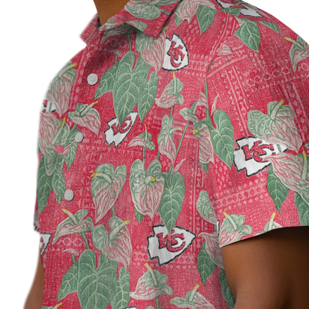 Kansas City Chiefs Hawaiian Shirt - Anthurium Overlay | Moonbestprint