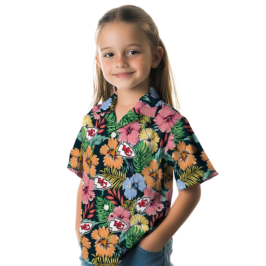 Kansas City Chiefs Hawaiian Shirt - Brilliant Hibiscus Garden | Moonbestprint