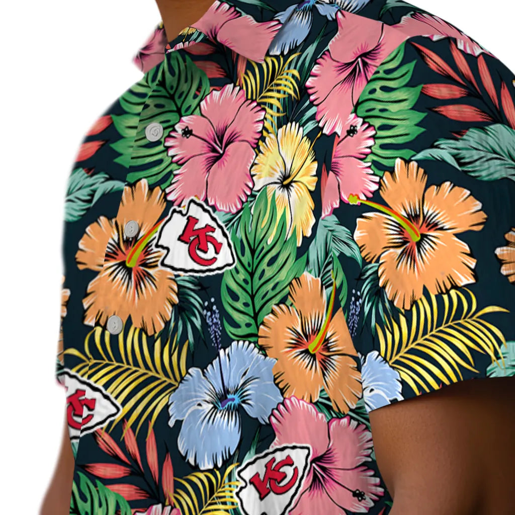 Kansas City Chiefs Hawaiian Shirt - Brilliant Hibiscus Garden | Moonbestprint