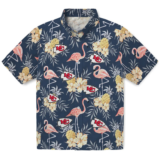 Kansas City Chiefs Hawaiian Shirt - Flamingo Hibiscus | Moonbestprint