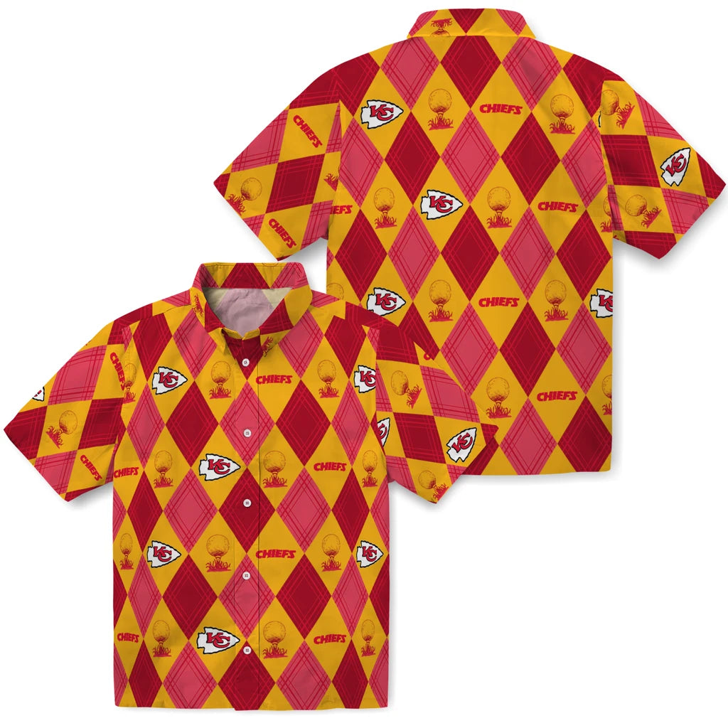 Kansas City Chiefs Hawaiian Shirt - Golfing Plaid | Moonbestprint