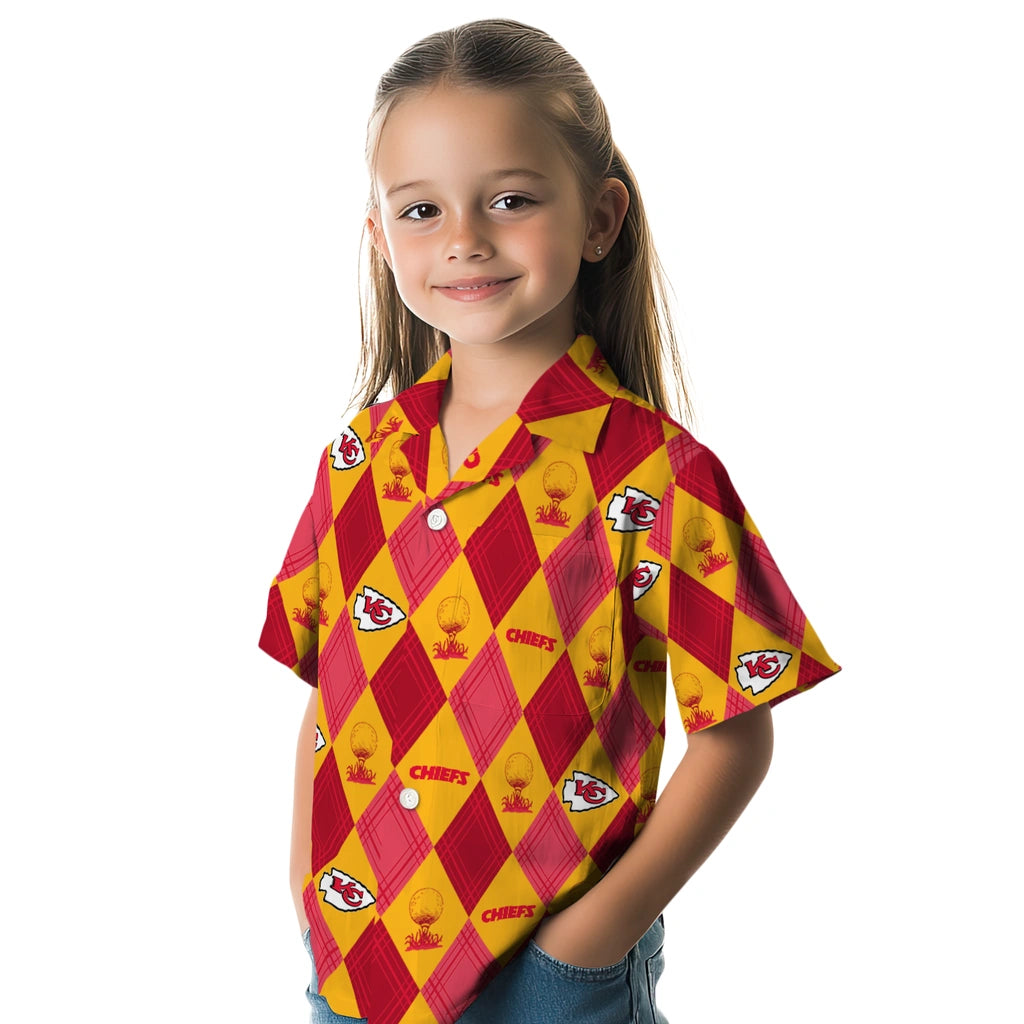 Kansas City Chiefs Hawaiian Shirt - Golfing Plaid | Moonbestprint