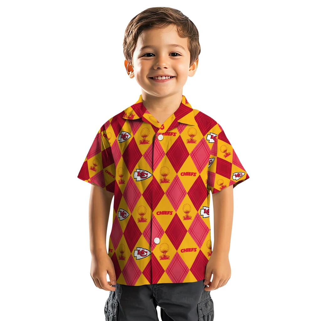 Kansas City Chiefs Hawaiian Shirt - Golfing Plaid | Moonbestprint