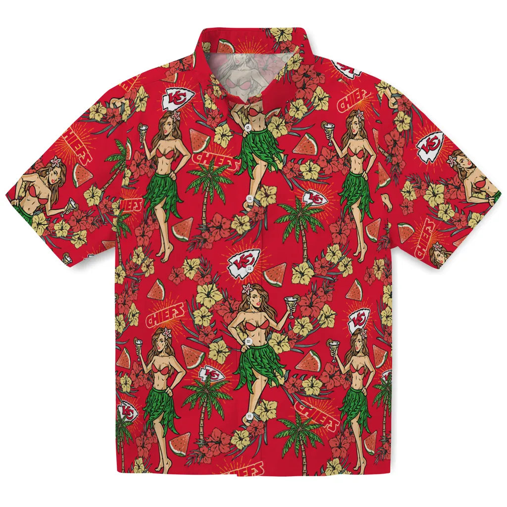 Kansas City Chiefs Hawaiian Shirt - Hawaiian Girls Design | Moonbestprint